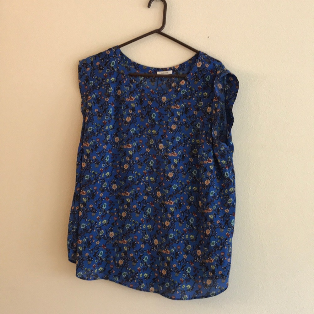 Blue floral blouse